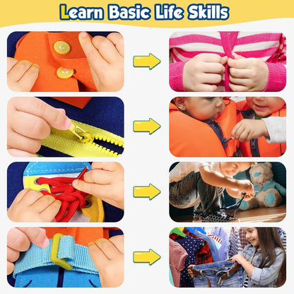 Winblo Toddler Busy Board - Montessori Toys for Toddler Girl Birthday Gift, Educational Learning Sensory Busy Book for Girls, Airplane Car Travel Activities Toy for Toddlers