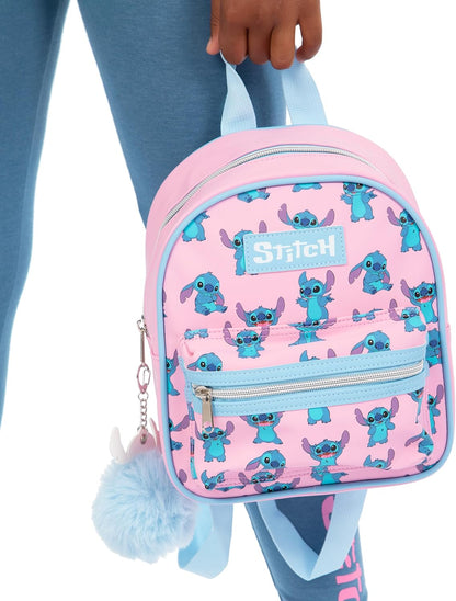 Disney Mini Backpack With Stitch Keychain | Girls Lilo And Stitch Bag | Mini Backpack For Girls | One Size Pink