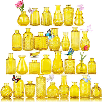 30 Pcs Mini Bud Vases As Wedding Centerpieces for Tables,Clear Bud Vases for Flowers,Small Flower Vases Suitable for Birthday Party,Anniversary,Wedding Reception,Baby Shower