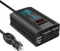 300W Power Inverter DC 12V to AC 120V Car Power Converter Adapter with 2x2.4A USB Ports and LED Display Dual AC Outlets【3YRS Warranty】 Black