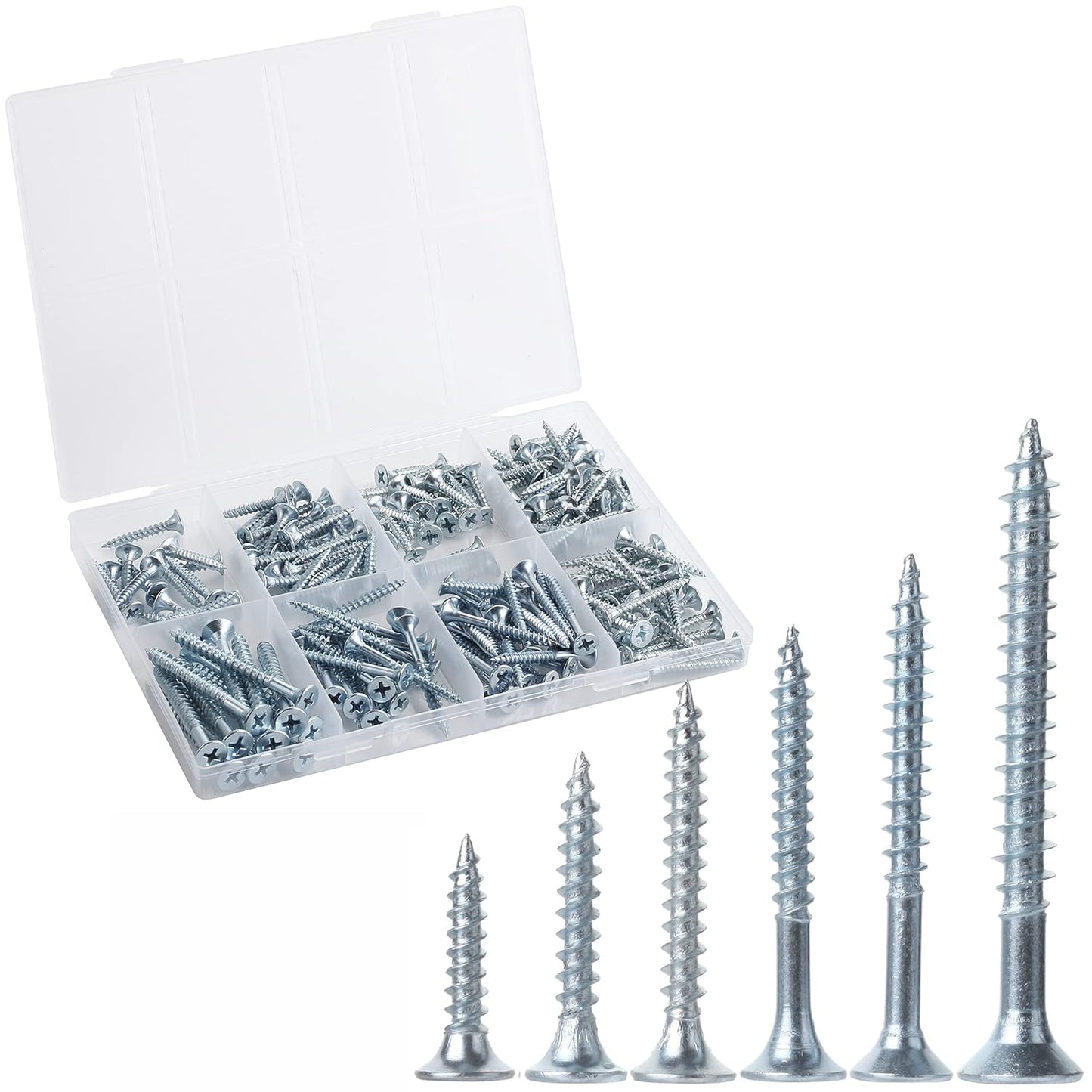 Mr. Pen Wood Screws Assortment Kit, 152 Pcs, Phillips Tips, Wood Screws, Screws, Assorted Screws, Screws Set, Flat Head Screws, Assorted Wood Screws, Screws Assortment, Screw Set Assortment