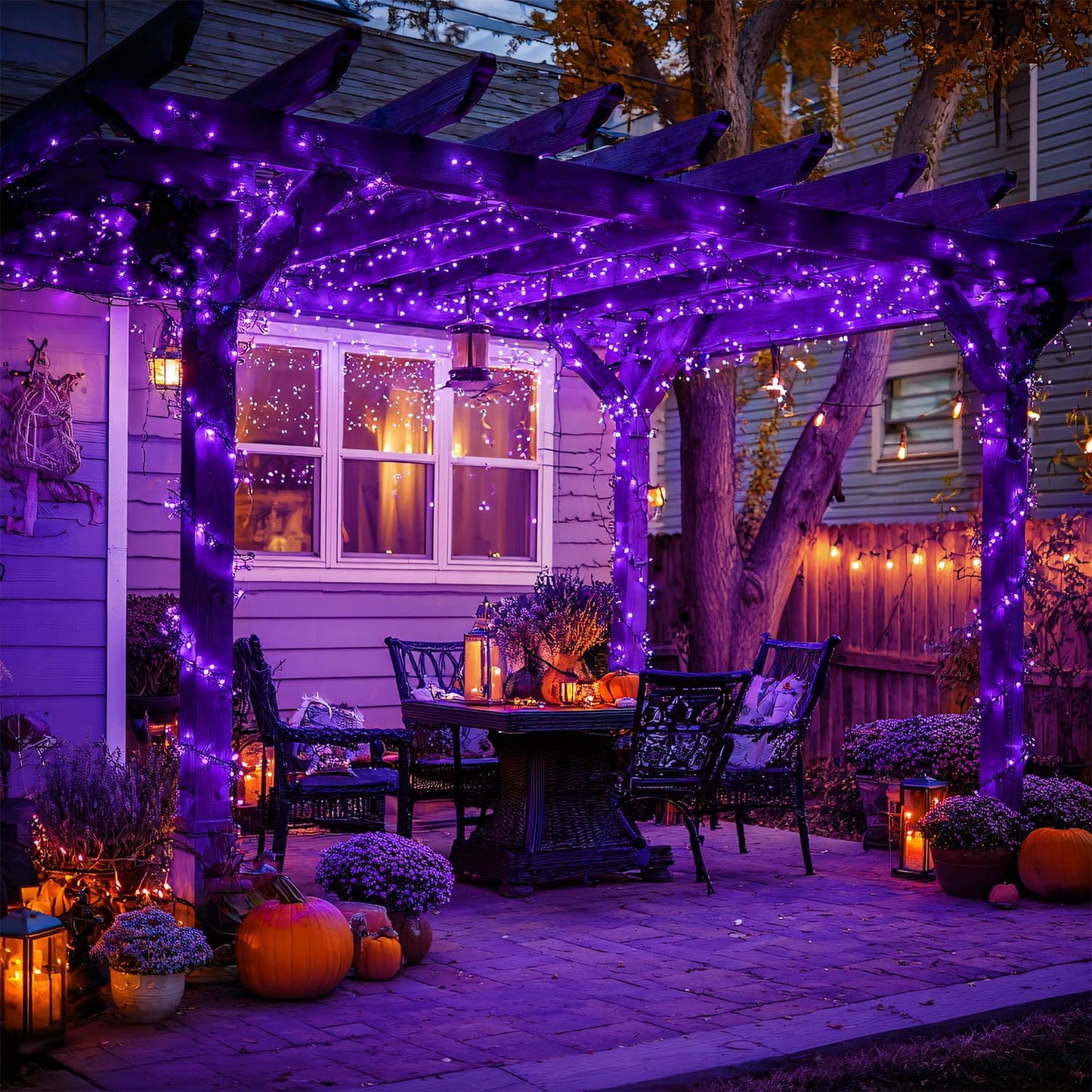 JMEXSUSS 2 Pack 75.5ft Orange Solar Christmas Lights, Total 400 LED Solar String Lights Outdoor Waterproof, 8 Modes Orange Halloween Lights for Tree Patio Garden Thanksgiving Halloween Decorations