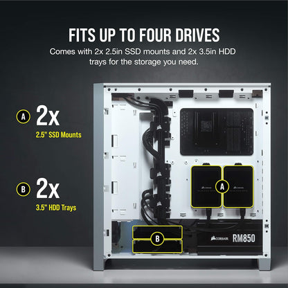 CORSAIR 3000D Airflow Mid-Tower PC Case – 2X SP120 Elite Fans – Four-Slot GPU Support – Fits up to 8X 120mm Fans – High-Airflow Design – Black