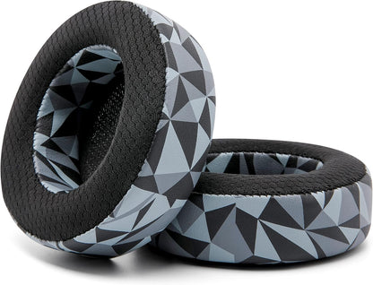 WC Freeze Virtuoso - Hybrid Fabric Cooling Gel Replacement Earpads for Corsair Virtuoso Gaming Headset, Made by Wicked Cushions, Improved Durability, Thickness and Sound Isolation |90s Black