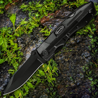RoverTac Pocket Knife Tactical Folding Knife Multi Tool Survival Camping Knife, Multitool Knife Pliers Bottle & Can Opener 9-Pack Screwdrivers Liner Lock Nylon Sheath, Pocket Knife for Camping Hiking