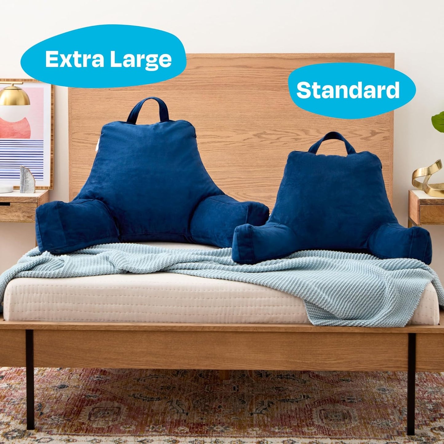 Linenspa Shredded Foam Reading Pillow - Perfect for Adults, Teens, and Kids - Velour Cover - 3 Year U.S. Warranty, Stone