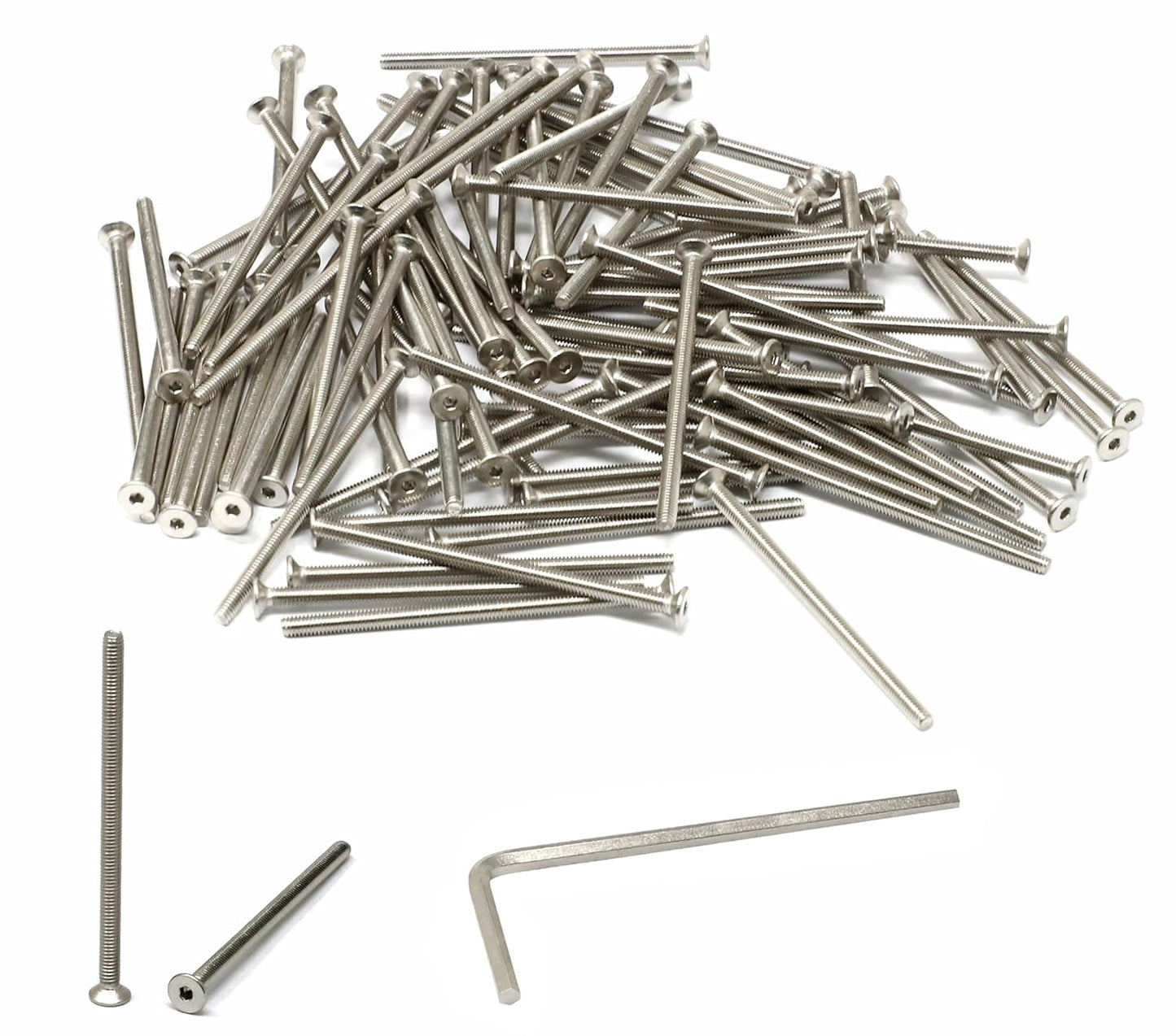 iexcell 5 Pcs M8 x 80mm Thread Pitch 1.25 mm Stainless Steel 304 Hex Socket Flat Head Cap Screws Bolts Kit