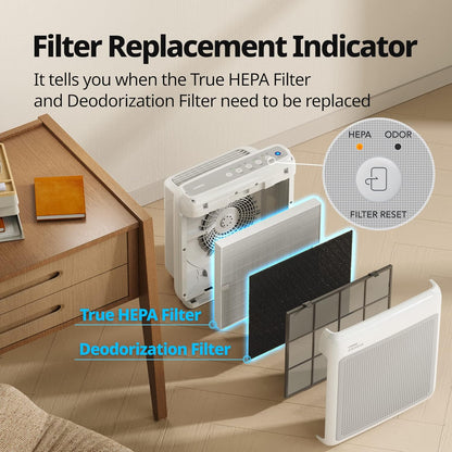 Coway Airmega AP-1512HH True HEPA Air Purifier with Air Quality Monitoring, Auto Mode, Timer, Filter Indicator, Eco Mode