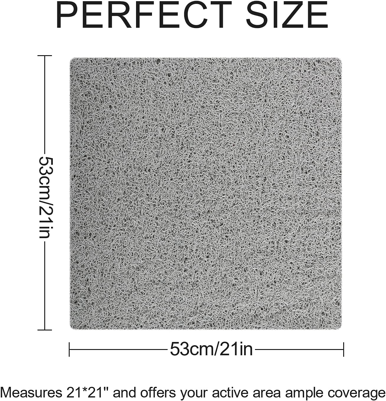 Square Shower Mat, Non Slip Bath Mat, Loofah Shower Stall Mats for Walk-in Shower, 32 x 32 Inches Shower Floor Mat with Drain, Bath Mats for Showers Bathroom, Tub, Seniors