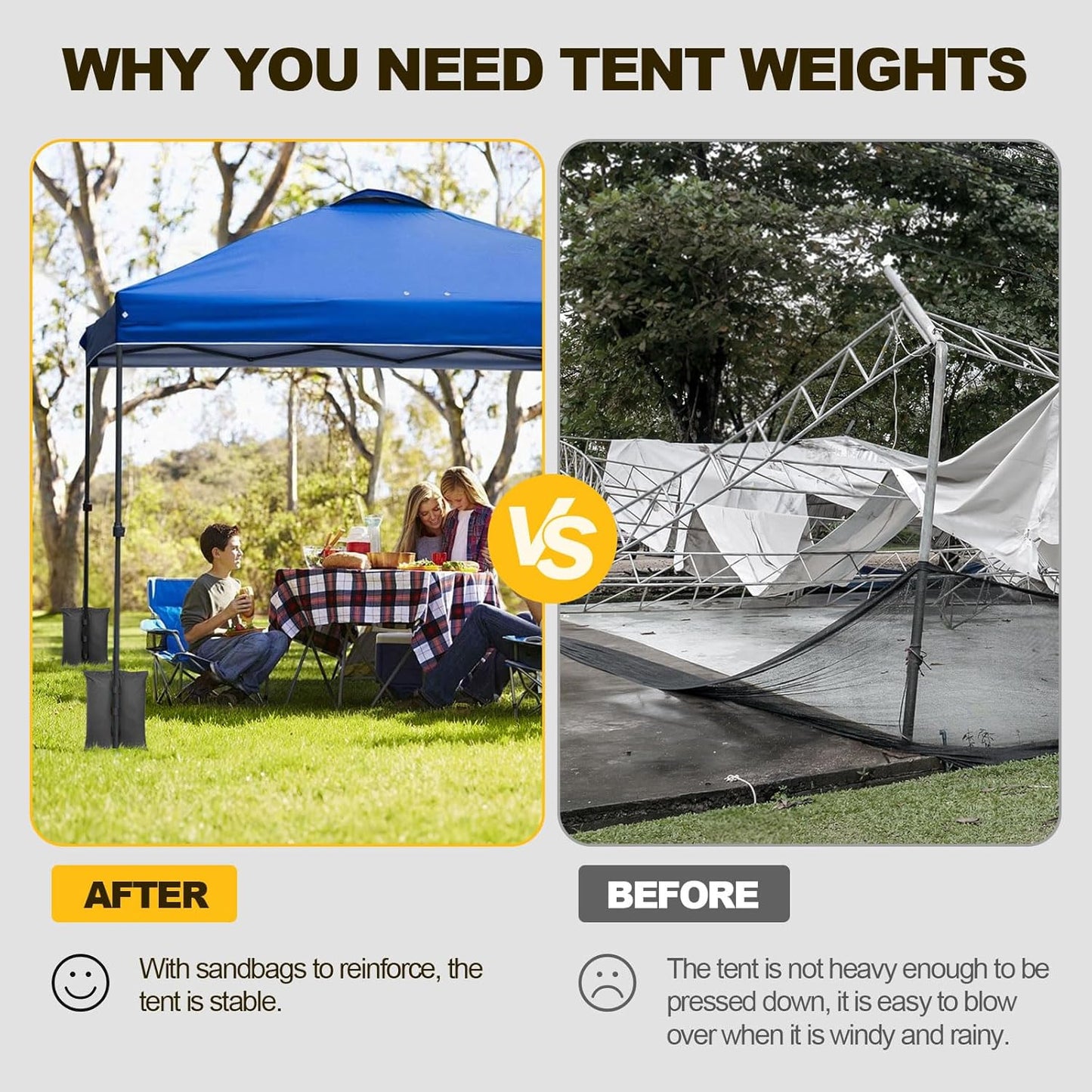 4PCS Gazebo Weights Bags, LooKu Large Gazebo Sand Weights 240 LBS Heavy Duty Leg Weights for Pop up Canopy Tent Sun Shades, Parasols, Trampolines Weighted Feet Bags