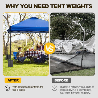 4PCS Gazebo Weights Bags, LooKu Large Gazebo Sand Weights 240 LBS Heavy Duty Leg Weights for Pop up Canopy Tent Sun Shades, Parasols, Trampolines Weighted Feet Bags