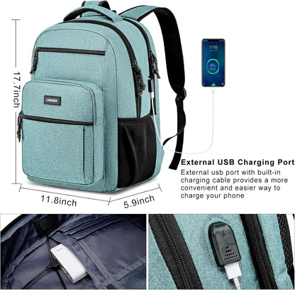 School backpack for Teen Boys, Backpack for Men,15.6 inch Laptop Backpack with USB Charging Port, Large Computer Bookbag with Compartments, Ergonomic Straps, Black