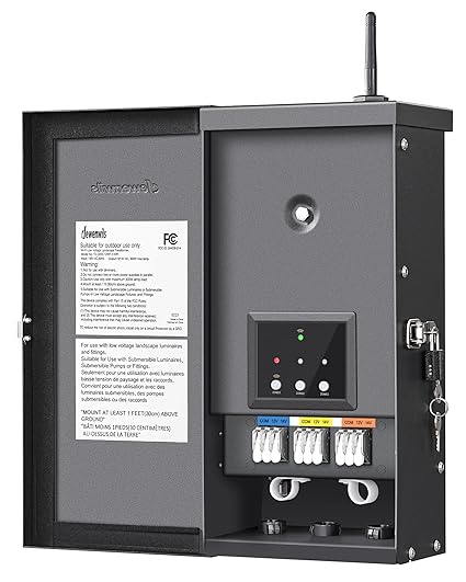 DEWENWILS 300W Low Voltage Landscape Transformer WiFi with 3 Zones, Outdoor Smart Low Voltage Transformer, 120V AC to 12/14V AC, Work with Alexa & Google Assistant, for Landscape Lighting - PuriLite