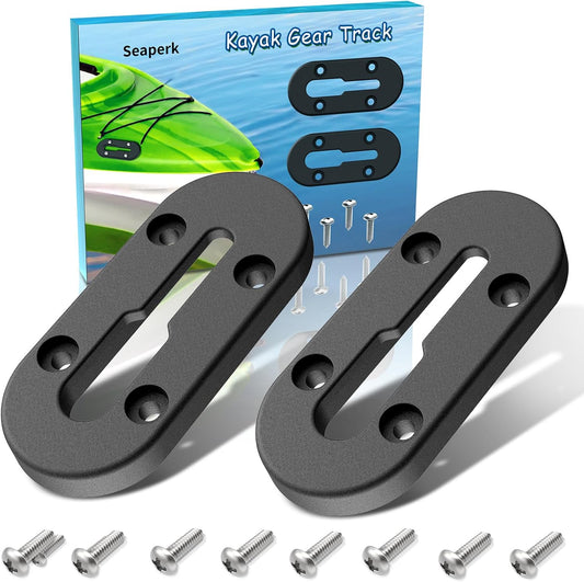 Seaperk Kayak Gear Track - Low Profile Mount, Compatible for Fishing Rod Holder, Fish Finder, Cup Holder, Anchor Cleats, 4", Pack of 2