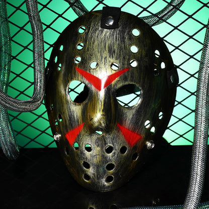 HWQVA Scary Halloween Mask for Adults, Hockey Mask，Slasher killer Costume Prop