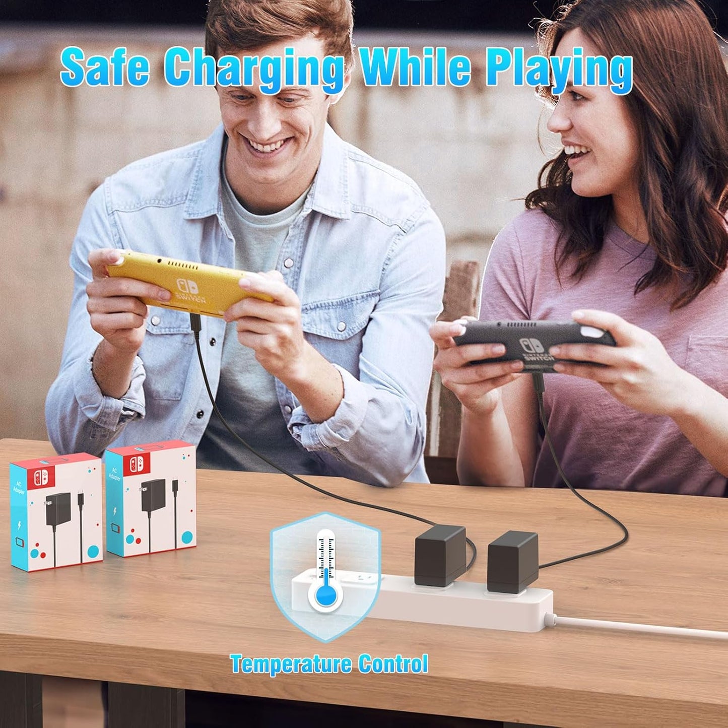 45W Charger for Nintendo Switch, AC Power Adapter for Switch, Fast Charging Power Supply Compatible with Switch OLED/Lite/Steam Deck Dock, Support TV Mode, 15V 2.6A (5ft)