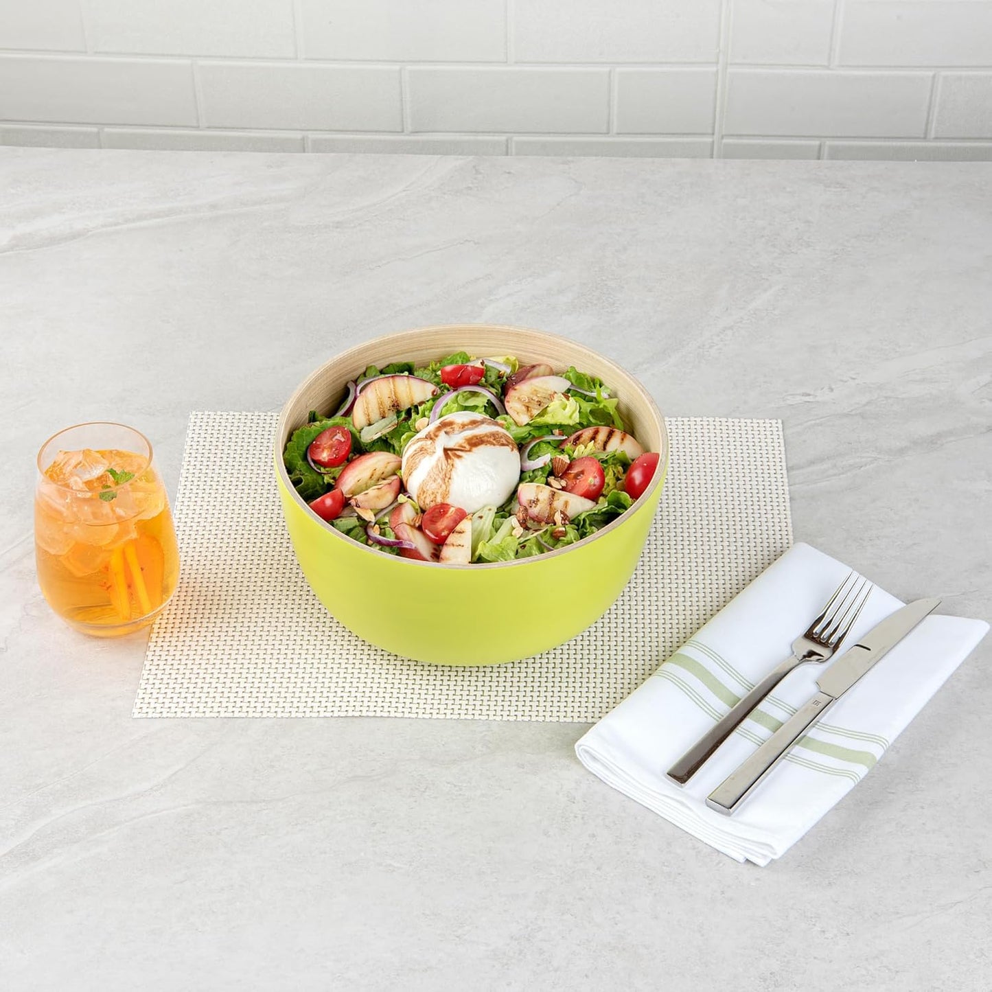 Restaurantware-Bambuddha 15 Ounce Small Salad Bowl, 1 Heavy-Duty Round Salad Bowl - Sustainable, Reusable, Black Bamboo Serving Dish, for Serving Salads, Fruits, and Appetizers