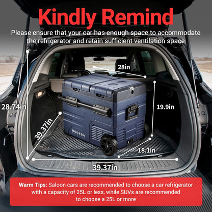 BODEGACOOLER 12V Portable Refrigerator Dual Zone 48 Quart, 45L Portable Car Fridge Freezer, -4℉-68℉℉ Car Cooler WIFI APP Control 12/24V DC and 100-240V AC for Camping,Travel, Home Use