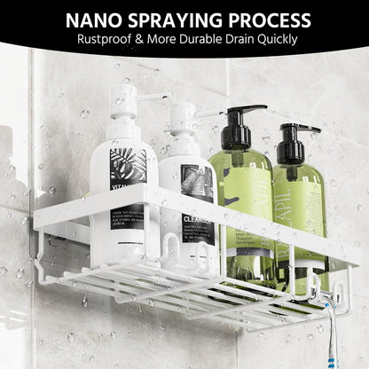 MOFOROCO 3-Pack Shower Caddy Basket Shelf with Soap Holder, No Drilling Traceless Adhesive Shower Wall Shelves, Rustproof Black Bathroom Shower Storage Organizer…