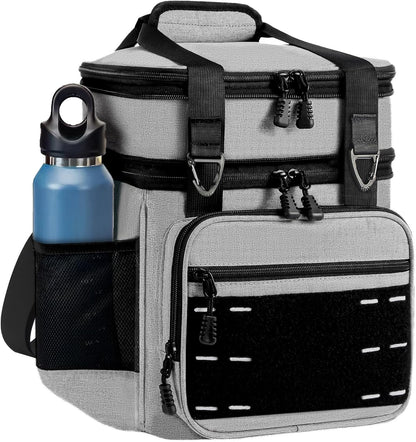 Lunch Box Cooler Bag - Insulated Tactical Lunchbox for Men - XLarge Lunch Pail Lunch Kit for Adults Work Outdoor Shifts Trips Black Camo 25L