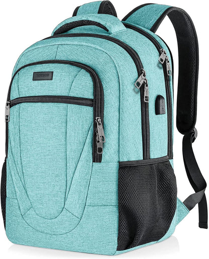 Backpack for Men and Women, School Backpacks for Teen Boys and Girls, Black Water Resistant Back Pack, Business Men Sturdy Computer Bag with USB Charging Port, Gifts