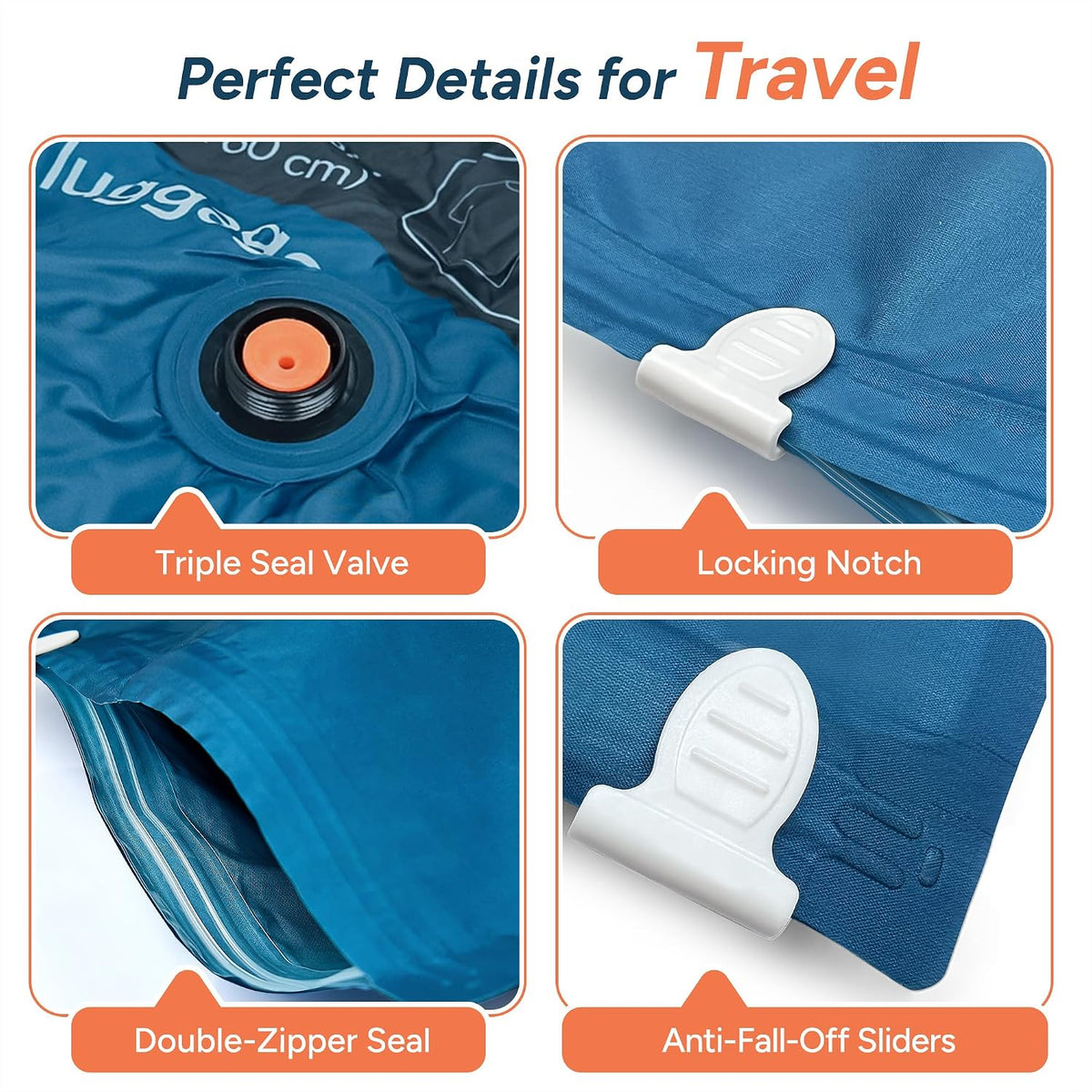 Travel Vacuum Storage Bags with Wireless Pump for 3–7 Day Trips 4S/3M/2L