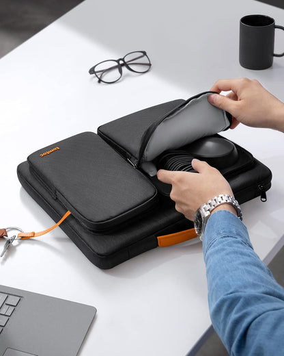 tomtoc 360 Protective Laptop Sleeve for 14-inch MacBook Pro M4/M3/M2/M1 Pro/Max 2024-2021, 13.5-14.4 Inch Surface Laptop Studio 2/6/5, Water-Resistant Carrying Case for ASUS VivoBook/ZenBook 14