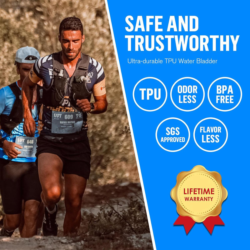UTOBEST Soft Flask Running Water Bottle Collapsible Water Bottle for Trail Running Hydration Pack Hiking Cycling Climbing 150ML/250ML/350ML/450ML/500ML/550ML