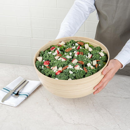 Restaurantware-Bambuddha 15 Ounce Small Salad Bowl, 1 Heavy-Duty Round Salad Bowl - Sustainable, Reusable, Black Bamboo Serving Dish, for Serving Salads, Fruits, and Appetizers