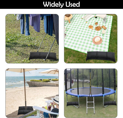 2Pcs Umbrella Base Weight Sand Bags 2 x 44 LBS Fillable Empty SandBags, Outdoor Poolside Accessories Heavy-Duty for Garden Backyard Furniture Trampoline Patio Black