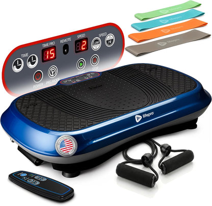 Lifepro Waver Vibration Plate Exercise Machine – Whole Body Oscillation Platform w/ 99 Speed Levels & 9 Programs – Remote Control, Loop & Resistance Bands for Full Body Home Gym Workout