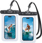 Lamicall Waterproof Phone Pouch Dry Bag with Lanyard - 2 Pack IPX8 [Easy Lock & Heavy Duty] Water Proof Cell Phone Case for iPhone 14 15 16 Pro Max, Samsung Galaxy S24 S23 Ultra, All 4-7" Cellphones