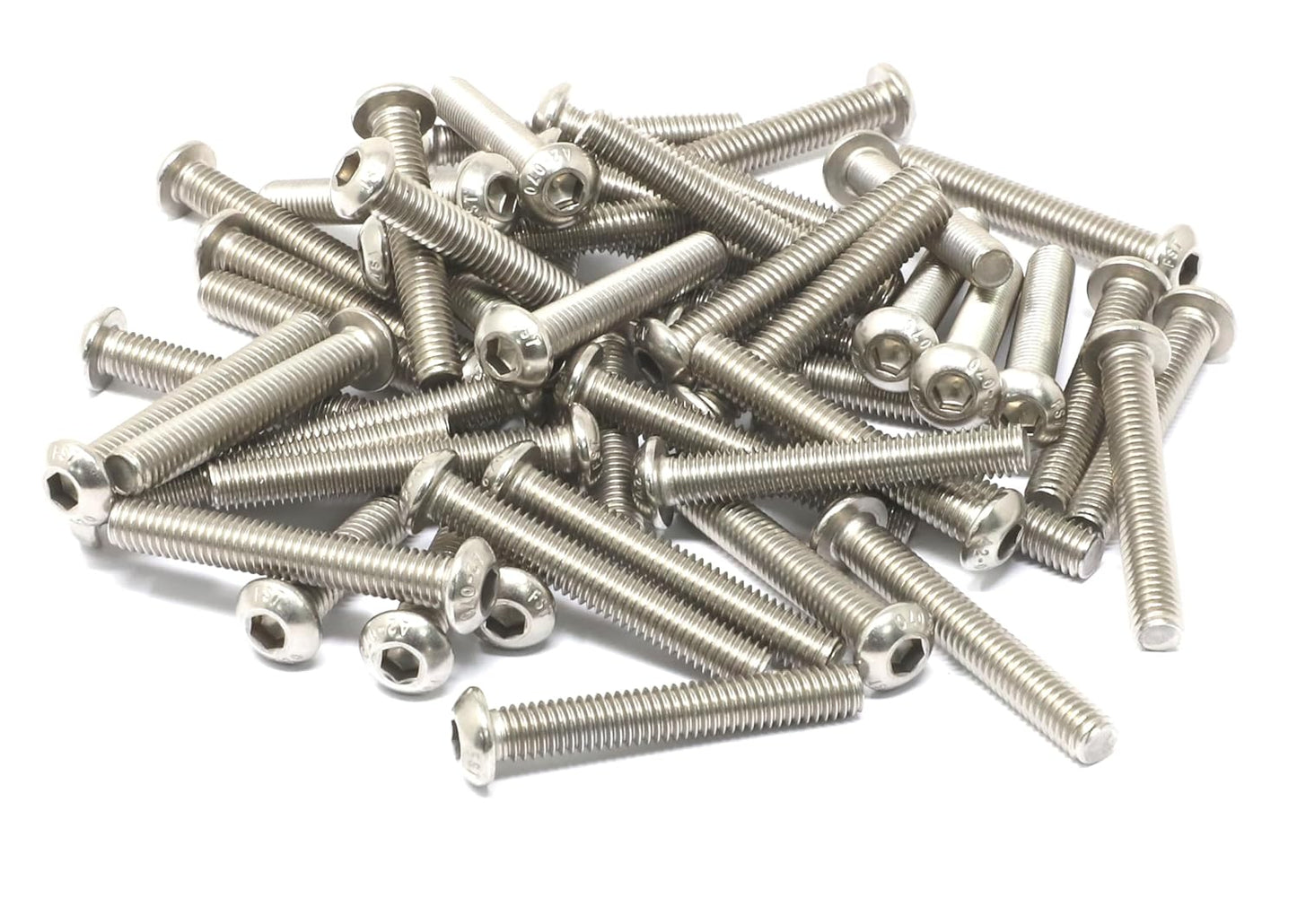 iexcell 50 Pcs M6 x 20mm Thread Pitch 1 mm Stainless Steel 304 Hex Socket Button Head Cap Screws Bolts Kit