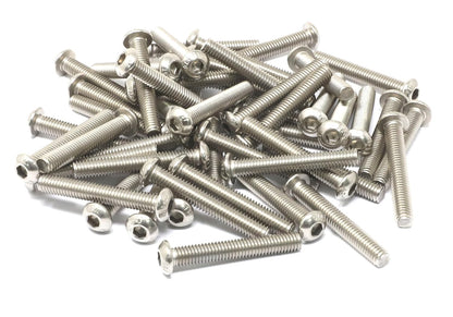 iexcell 50 Pcs M6 x 20mm Thread Pitch 1 mm Stainless Steel 304 Hex Socket Button Head Cap Screws Bolts Kit
