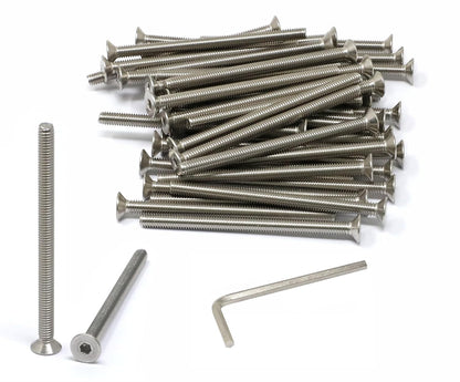 iexcell 5 Pcs M8 x 80mm Thread Pitch 1.25 mm Stainless Steel 304 Hex Socket Flat Head Cap Screws Bolts Kit