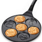Pancake Pan with 7 Animal Shapes- 10 Inch Grill Pan Non-Stick Griddle 7 Cavity Mini Pancake Maker for Baking Cake Pancke, Brunch, Parties, Birthdays