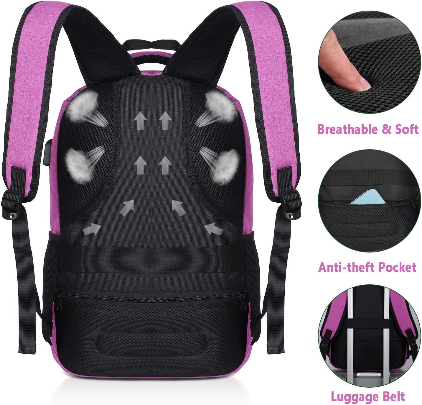Backpack for Teen Girls,Boys School Backpack for Women with USB,College Backpack,Big Flower