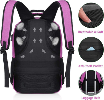 Backpack for Teen Girls,Boys School Backpack for Women with USB,College Backpack,Big Flower