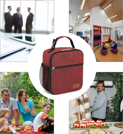 Lunch Box for Men Women Adults Small Lunch Bag for Office Work Picnic - Reusable Portable Lunchbox, Black