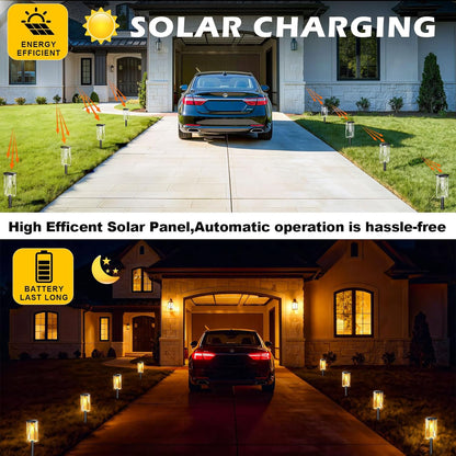 Solar Lights Outdoor, 12 Pack Led Solar Garden Lights Waterproof, Auto On/Off Small Size Outdoor Solar Lights for Patio, Driveway, Yard, Walkway, Pathway Landscape Lighting, Warm White
