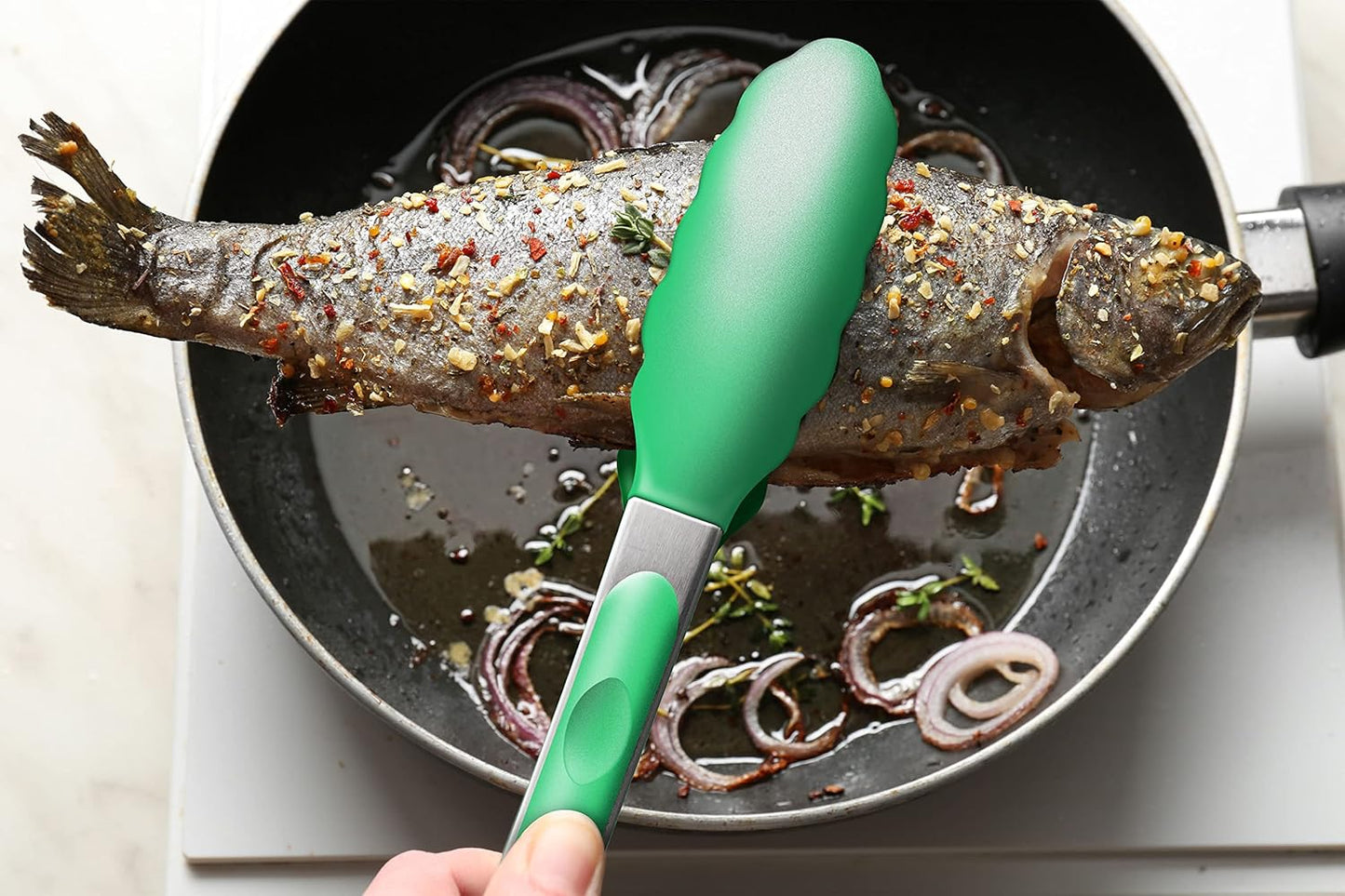 Purilite Select Silicone &amp; Stainless Steel Kitchen Tongs