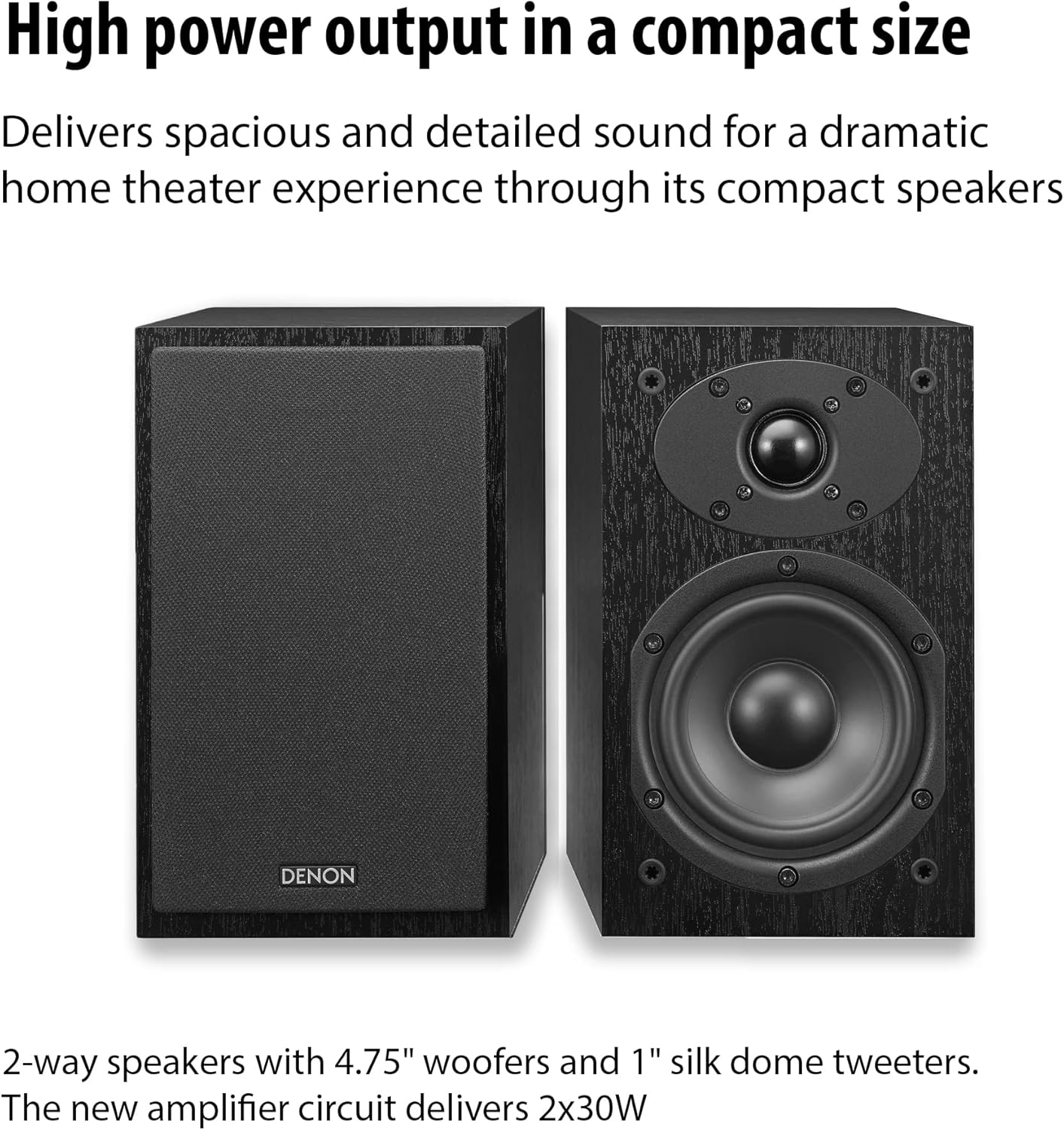 Denon System with Bluetooth FM/AM Tuner CD Player Black (DM41SBK)