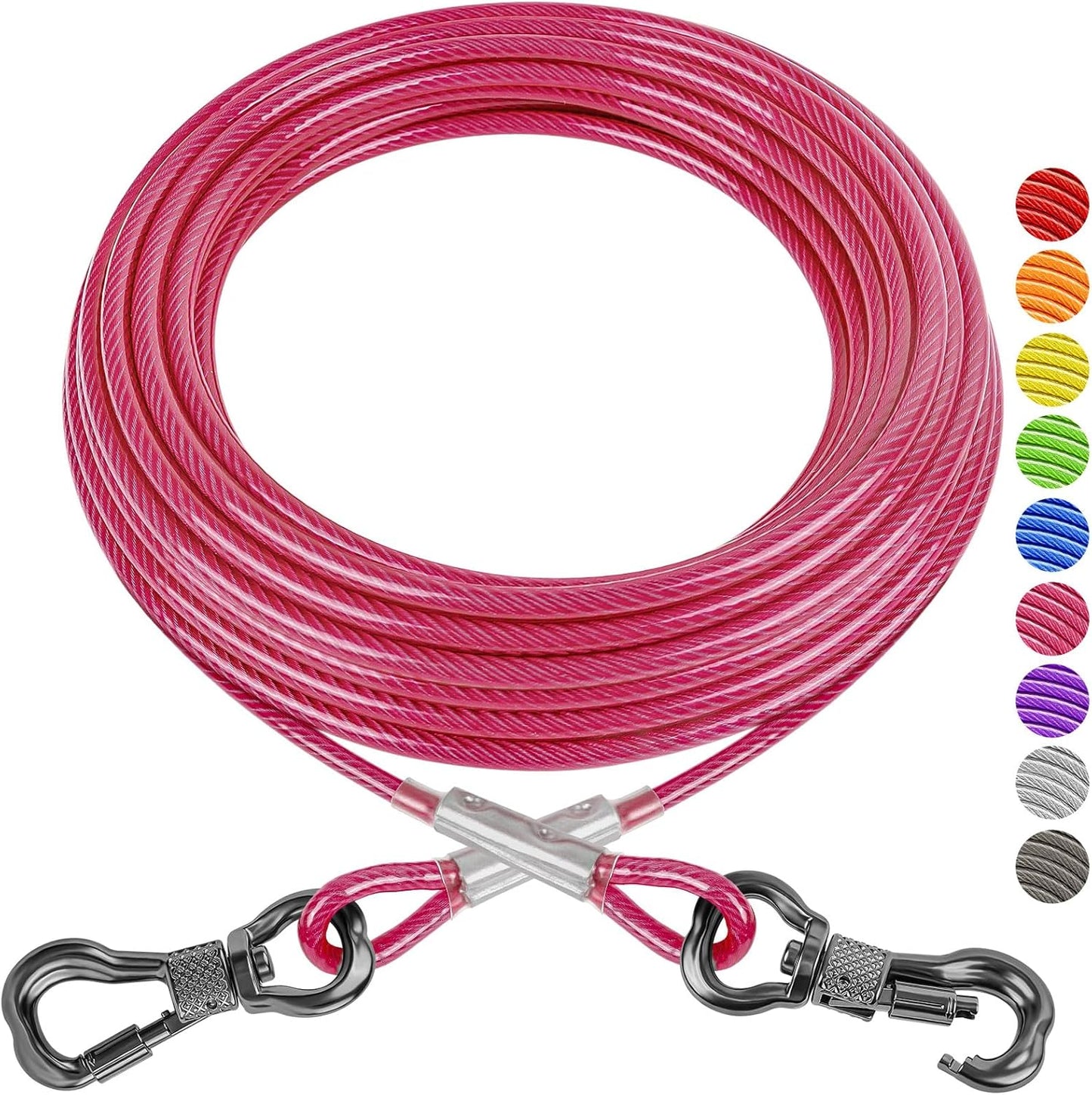 XiaZ Dog Runner Cable Dog Run Trolley Tie Out Cable Dog Chains for Outside Yard Camping Up to 250 Pound, 20 Feet