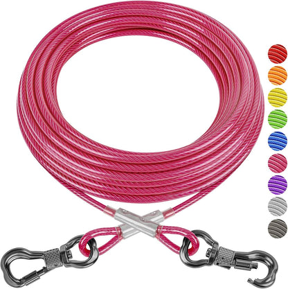 XiaZ Dog Runner Cable Dog Run Trolley Tie Out Cable Dog Chains for Outside Yard Camping Up to 250 Pound, 20 Feet