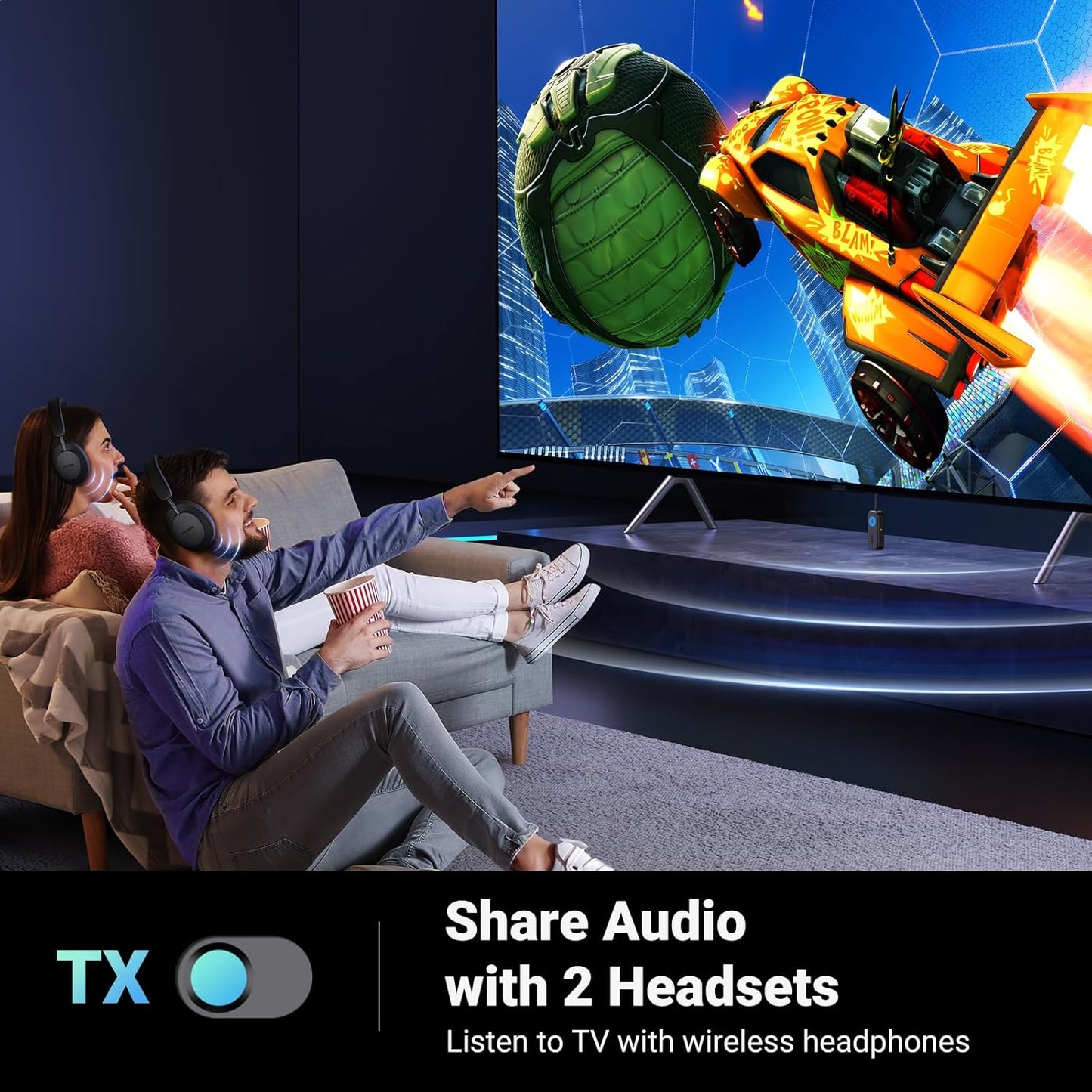 UGREEN Bluetooth 5.2 Transmitter and Receiver for Car TV Airplane, 2 in 1 Wireless 3.5mm Bluetooth Aux Adapter, 2 Devices Paired, Compatible with Home Stereo Headphones and More