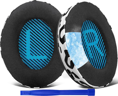 SoloWIT Earpads Cushions for Bose Headphones, Replacement Ear Pads for Bose QuietComfort 15 QC15 QC25 QC2 QC35/Ae2 Ae2i Ae2w/SoundTrue & SoundLink Around-Ear Series - QC25 PL Black&Blue