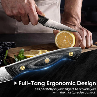 Purple Dragon Damascus Fish Fillet Knife - 7 inch Flexible Boning Knife with VG10 Core, Kitchen Slicing Knife with Full Tang Handle, Birthday Dad Mom Gift