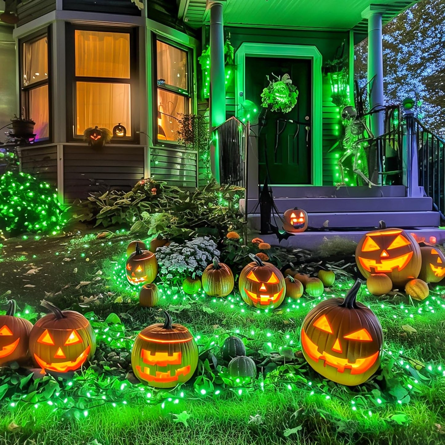 JMEXSUSS 66ft 200 LED Halloween Lights Outdoor, Orange String Lights Clear Wire, 8 Modes Orange Halloween Christmas String Lights Plug in for Tree Indoor Patio Garden Thanksgiving Decorations