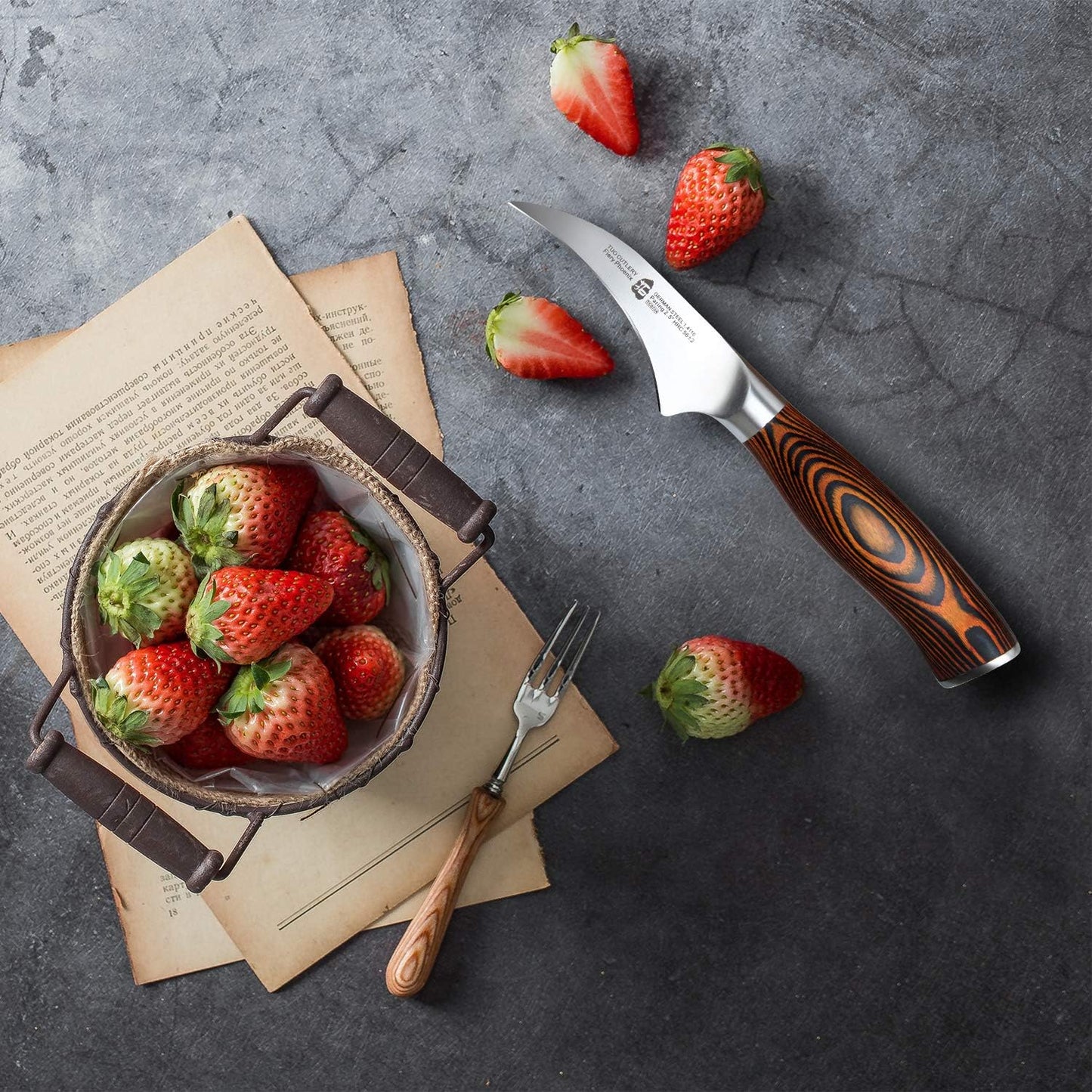 TUO Boning Knife - Razor Sharp Fillet Knife - High Carbon German Stainless Steel Kitchen Cutlery - Pakkawood Handle - Luxurious Gift Box Included - 7 inch - Fiery Phoenix Series