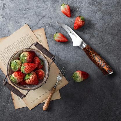 TUO Boning Knife - Razor Sharp Fillet Knife - High Carbon German Stainless Steel Kitchen Cutlery - Pakkawood Handle - Luxurious Gift Box Included - 7 inch - Fiery Phoenix Series